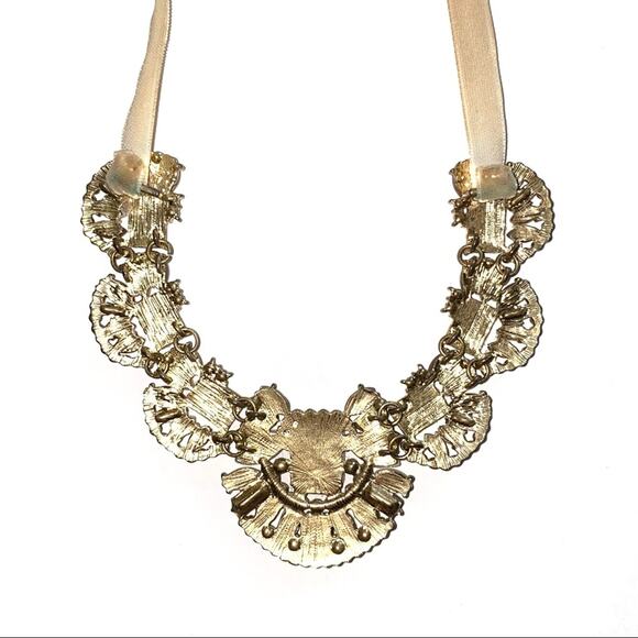 Nude Jeweled Bib Statement Necklace - Picture 7 of 11